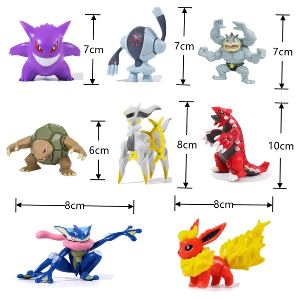 6-10cm Pokemon figures toys Gengar Gastly Arceus Pikachu Charizard Figure Model Pokemon PVC Toy Birthday Gift For Kids